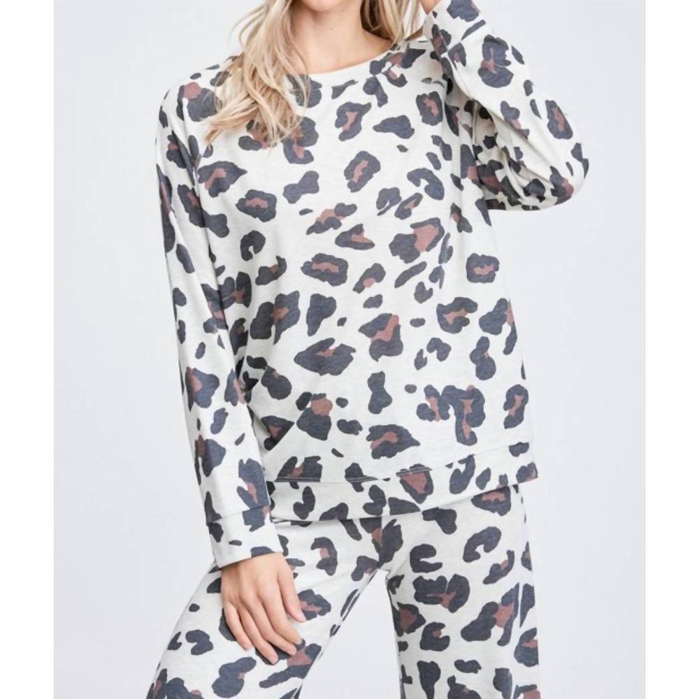 NEW PHIL LOVE serious cattitude lounge top in multi